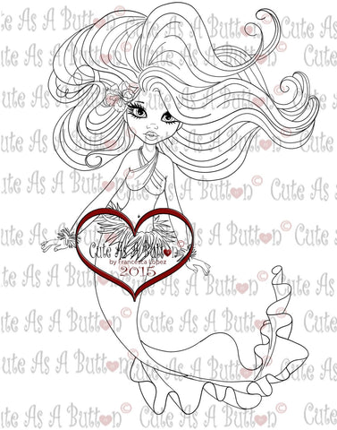 Cute As A Button Digital Stamps IMG00219 Hawaiian Mermaid Digital Stamp